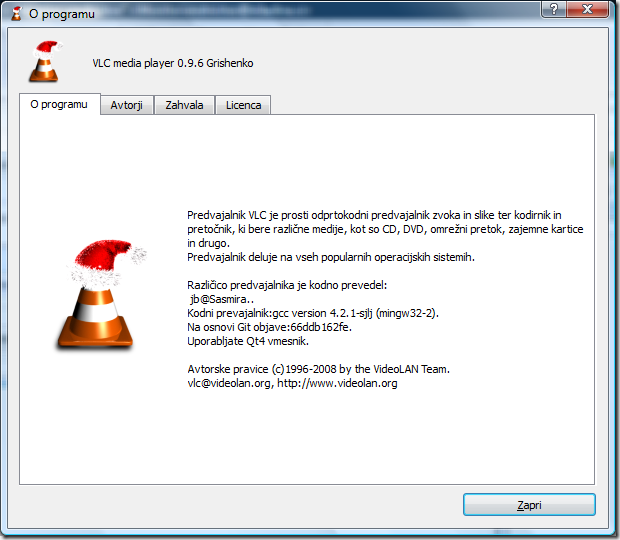 VLC - about