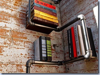industrial pipe bookshelf
