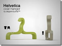 Helvetica coat hanger
