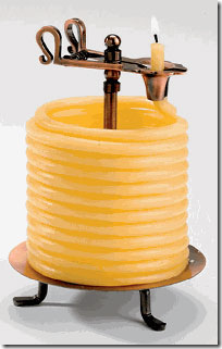 coiled beeswax candle