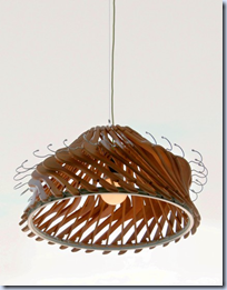 recycled hanger lamp