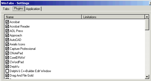 WinTabs Plugins