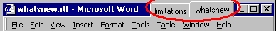 WinTabs toolbar